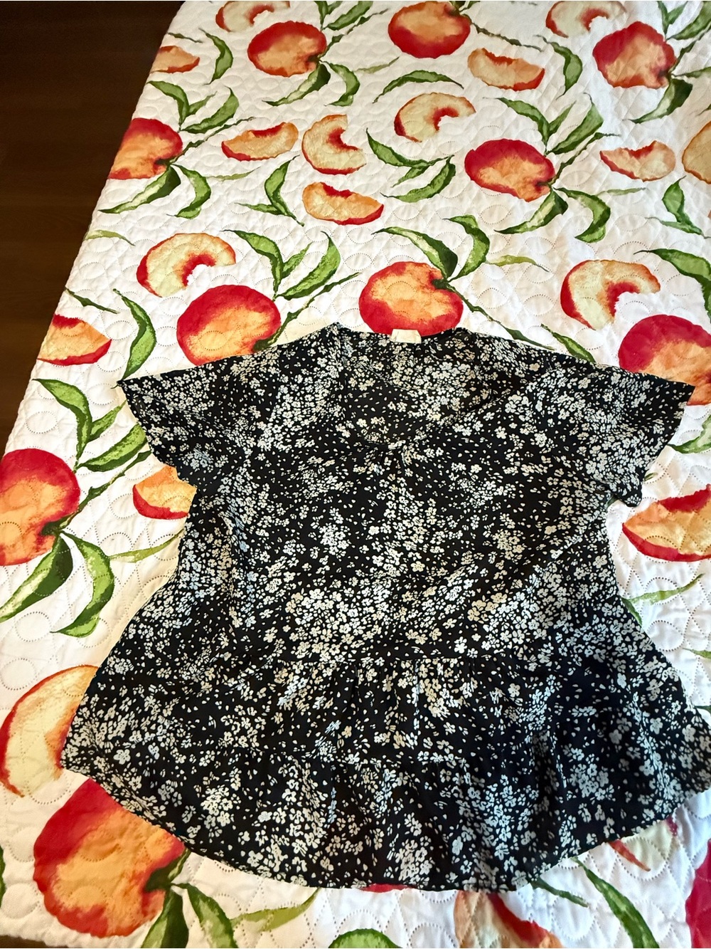 Sienna Sky Black Floral Ruffled Peplum Top